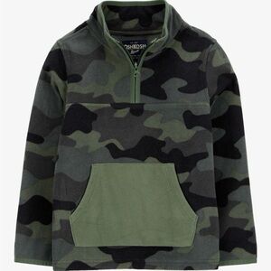 OshKosh B'gosh Kids Green Camo 1/4 Zip Fleece Pullover